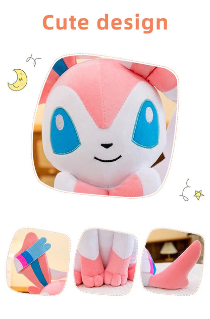 25/75cm Sylveon Pokemon Plush Toys Large Anime Doll Pillow Cartoon Eevee Pokémon Plushie Kawaii Stuffed Gift for Kids Birthday