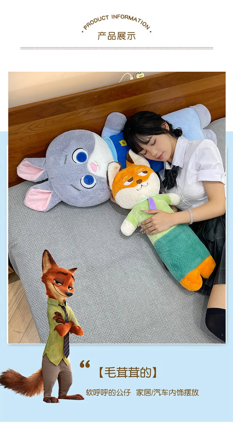 70/90/110cm Big Size Zoo Tropolis Nick Wilde Judith Laverne Hopps Disney Anime Plush Stuffed Doll Pillow Plushies Ornaments Gift