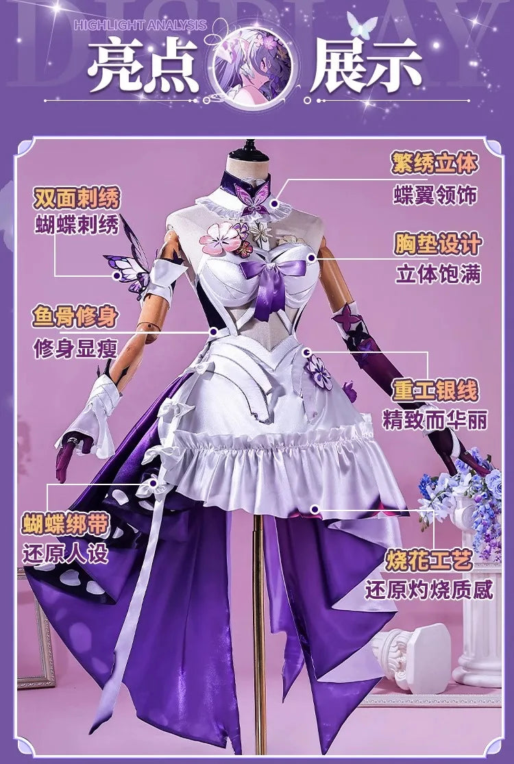 Honkai Star Rail Castorice Cosplay Costume Wig Dress Earrings Headwear Halloween Party for Women Girls Carnival Game Cos Props