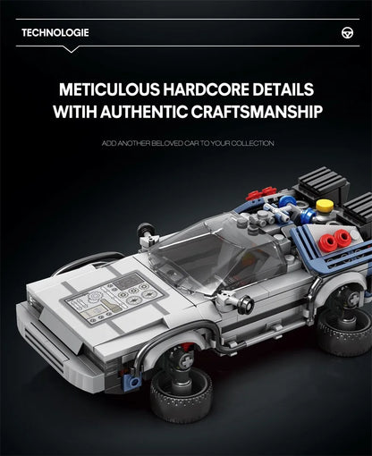 1:24 Classic Movie Racing Car Building Blocks MOC Model Sport Cars Toys Back Future Bricks Vehicle Festival Gifts for Boys Kids