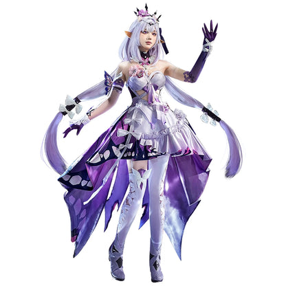 IN STOCK Castorice Cosplay Costume Game Honkai: Star Rail 【S-2XL】DokiDoki-SR HSR Castorice Purple Dress Halloween Costume