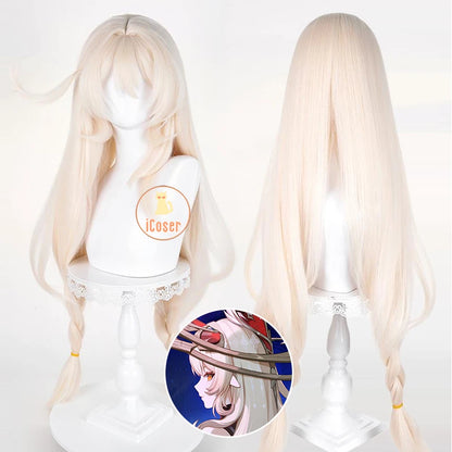 Genshin Impact Alice Cosplay Costume Wig Dress Headwear Ring Game Uniform Halloween Party for Women Girls Role Play Outfit Props