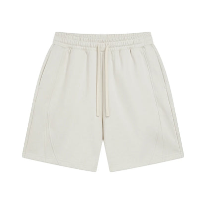 ZODF Trendy 2025 Men Summer Patchwork 345gsm Shorts Unisex Casual High Street Loose Fit Sport Solid Shorts Streetwears HY1053