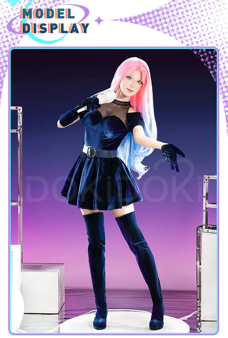 IN STOCK Mizi Cosplay Costume Anime Cosplay【S-3XL】Alien Stage DokiDoki-R Stage Costume Mizi Dress Cosplay Tattoo Plus Size