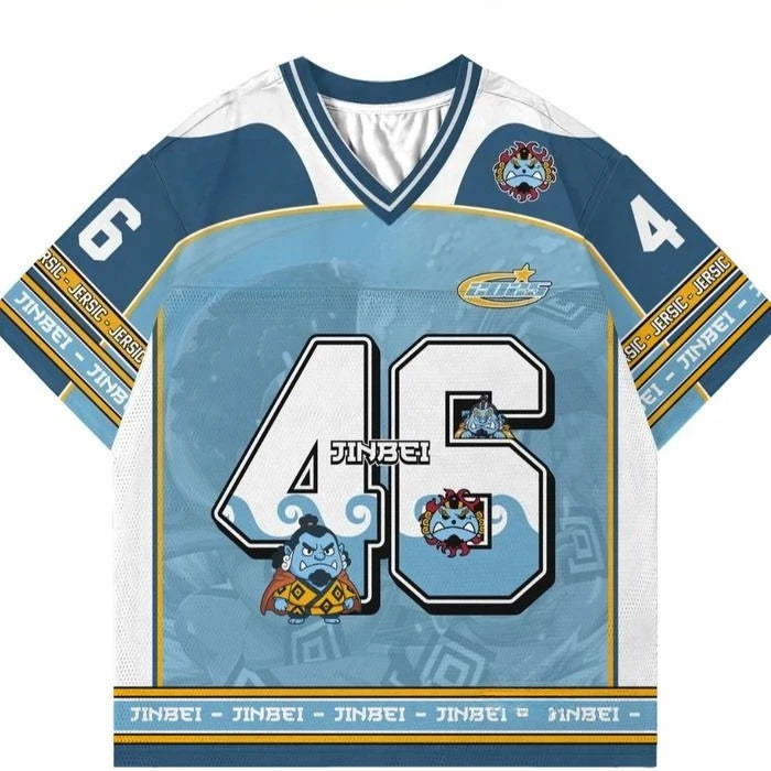 Jersey One Piece The Straw Hat Pirates Anime Kpop Baseball Hockey T-shirt Fashion Streetwear Anime Y2k Daily Unisex Tops Tees