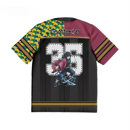 Demon Slayer Giyu Tomioka Anime Series Number 35 Jersey Oversize Kpop Baseball Hockey Outfit T-shirt Daily Unisex Tops Tees
