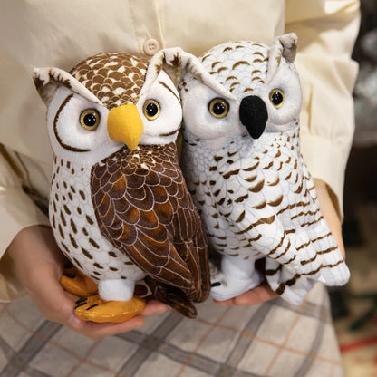 Simulation Owl Plush Toys Soft Stuffed Lifelike Owl Doll Pretty Desktop Pets Funny Children Performance Game Props Birthday Gift