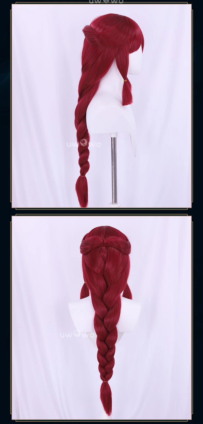 UWOWO Ahri Wig Game League of Legends/LOL: Foxfire Ahri 2023 ASU Cosplay Wig Long Hair with Ear Brown Red Hair 80CM