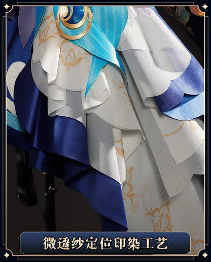 iCoser Focalors Furina Cosplay Costume Wig Dress Genshin Impact Fontaine Uniform Hat Pneuma Ousia God of Justice for Women Props