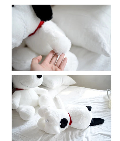 Cartoon Snoopy Plush Toy Stuffed Animal Black and White Dog Plushies Lovely Sitting Dog Doll Sofa Bed Room Decor Gifts Girl