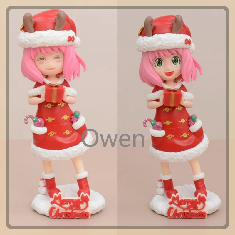 Christmas Anime Spy×Family Action Figures Anya Forger Winter Santa Claus Dolls Model Toys PVC Collectible Ornament Birthday Gift