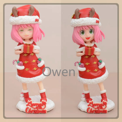 Christmas Anime Spy×Family Action Figures Anya Forger Winter Santa Claus Dolls Model Toys PVC Collectible Ornament Birthday Gift