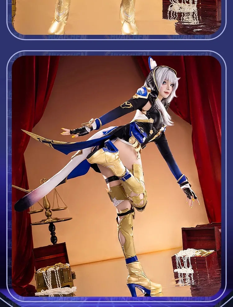 iCoser Honkai Star Rail Cipher Cosplay Costume Wig Bodysuit Uniform Cifera Tail Halloween Party for Women Girls Festival Props