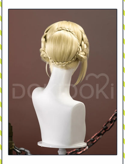 IN STOCK Evelyn Wig Game Zenless Zone Zero DokiDoki ZZZ Women 35cm Golden Hair Evelyn Cosplay Free Wig Cap