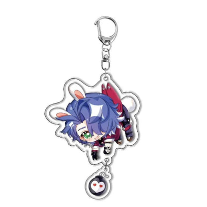 Honkai Star Rail Keychain Himeko March 7th Sampo Koski Blade Cosplay Dan Heng Silver Wolf Key Chain Astral Express Jing Yuan Boy