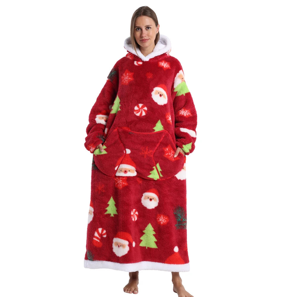 Man Pajamas Winter Long Men Bathrobe with Hood Luxury Fluffy Woman Dressing Gown Warm NIghtie Pijamas Animal Cartoon Towel Robe