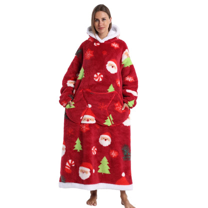 Man Pajamas Winter Long Men Bathrobe with Hood Luxury Fluffy Woman Dressing Gown Warm NIghtie Pijamas Animal Cartoon Towel Robe