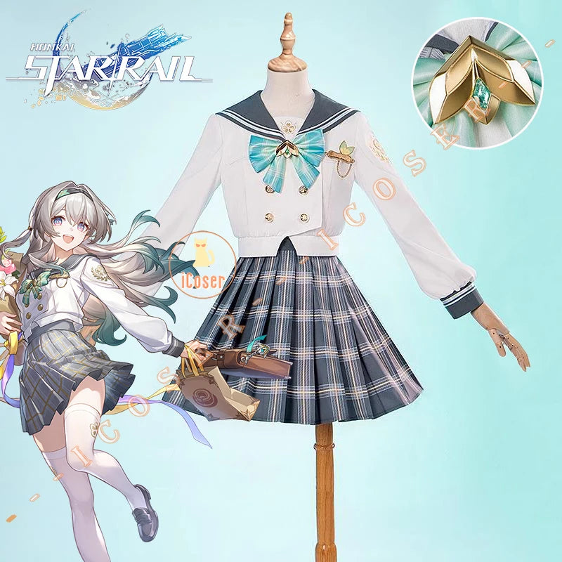 Firefly Cosplay Costume Spring Missive Outfit JK Uniform Honkai Star Rail New Skin Metal Props Halloween Party Women Girl iCoser