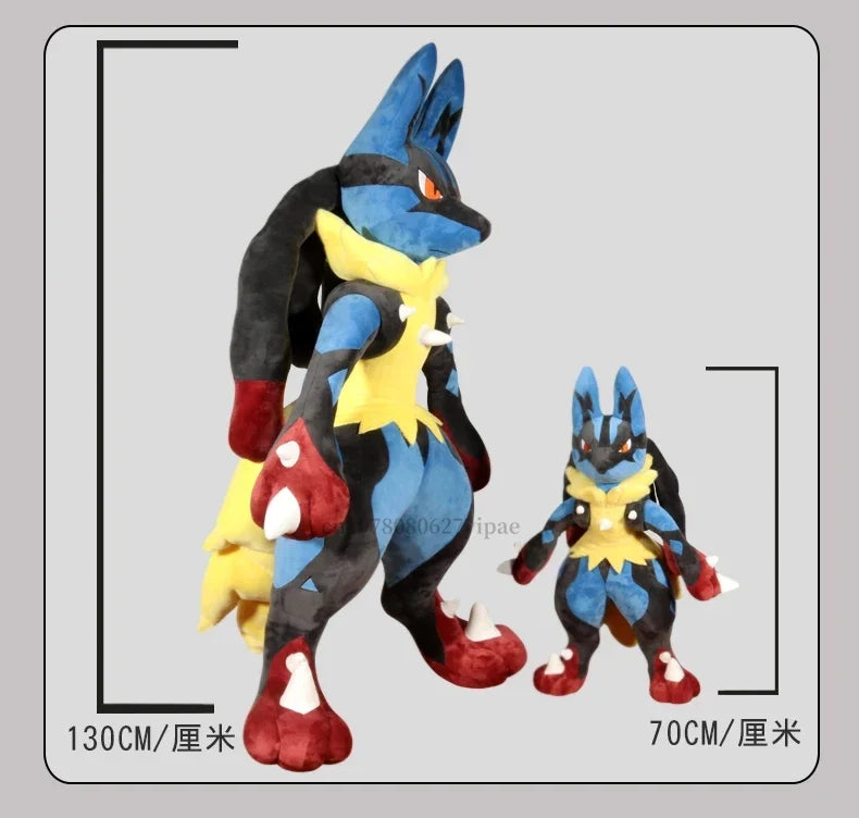 130/70CM Super Big Size Pokemon Lucario Plushies Cartoon Anime Character Stuffed Plushie Pillow Home Furnishing Gift Collection