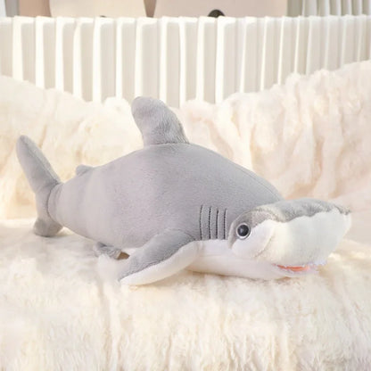 55-140cm Stuffed Lifelike Shark Plush Toy Stuffed Headed Shark Fierce Sea Animals Hug Throw Pillow Cushion for Boy Birthday