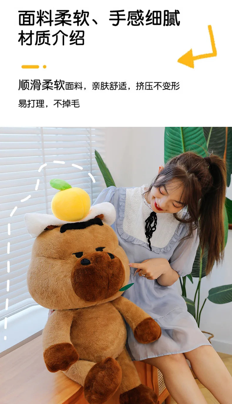 Capybara Plush Toy Stuffed Animal for Kids Birthday Christmas Gift Soft Cuddly Doll Comforter Wholesale Cute Capybara Pillow