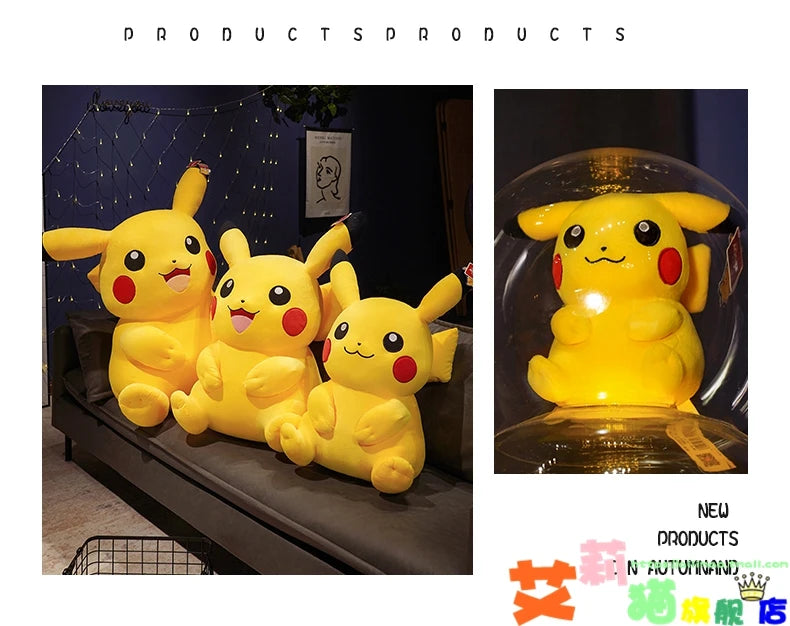 55/62/80CM Big Size Pokémon Pikachu Plushies Cartoon Anime Peluche Kawaii Ornament Stuffed Comfortable Soft Doll Children Gift