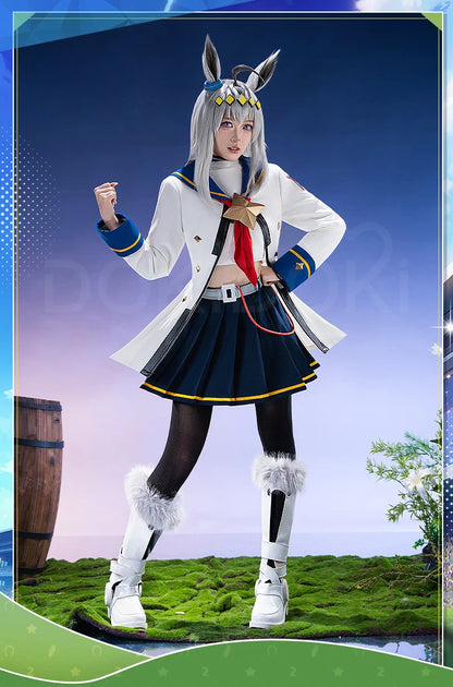 Oguri Cap Cosplay Costume Game【XS-2XL】DokiDoki-R Women Cute Performance Costume Oguri Cap White Cosplay Suits Plus Size