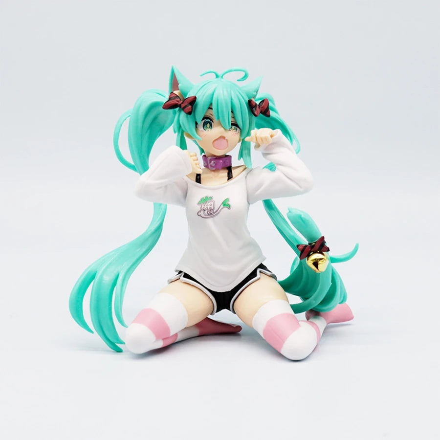 12cm Hatsune Miku Anime Figure Lollipop Miku Action Figure Kawaii Girl Noodle Stopper Figurine PVC Collection Model Doll Toys