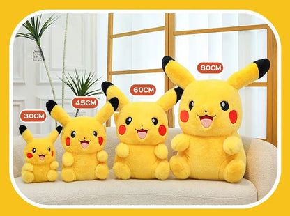 35/50/60/80CM Pokémon Pikachu Plushies Cartoon Anime Stuffed Kawaii Big Size Ornament Comfortable Soft Doll Children's Toys Gift