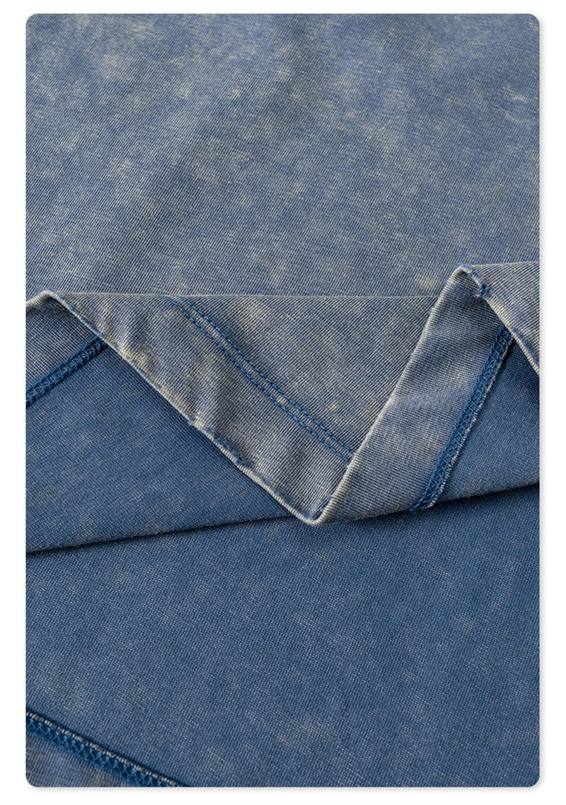 ZODF Vintage 2024 Summer Men Washed Solid 230gsm T-Shirts Unisex Ripped Breathable Quick Dry Cooling Feeling T Shirt Tees HY0801