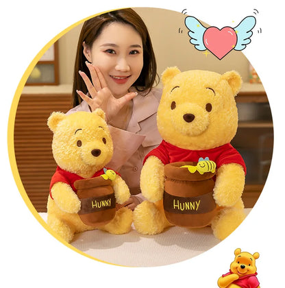 35-55cm Anime Honey Jar Winnie The Pooh Soft Plush Toys Pooh Bear Stuffed Animal Dolls Children Kids Kawaii Birthday Gift