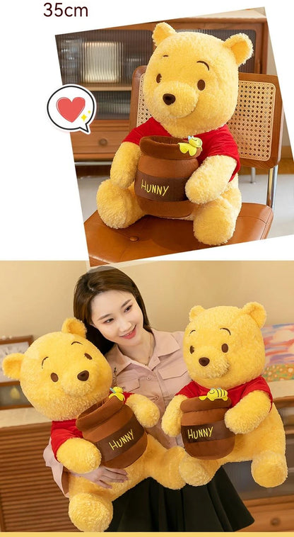 35-55cm Anime Honey Jar Winnie The Pooh Soft Plush Toys Pooh Bear Stuffed Animal Dolls Children Kids Kawaii Birthday Gift