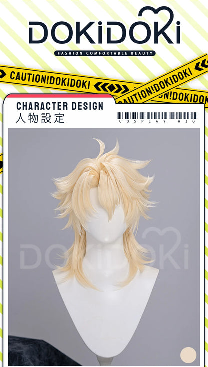 IN STOCK Varka Durin Rerir Wig Game Genshin Impact Song of the Welkin Moon DokiDoki Knights of Favonius Varka Wig Halloween Horn