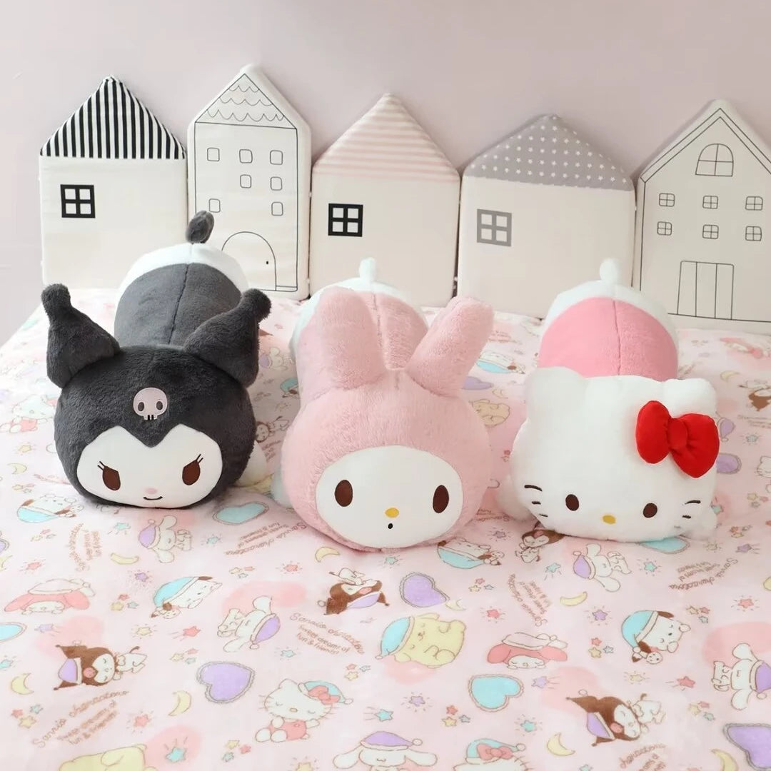 Lovely Kuromi Hello Kitty Melody Long Pillow Back Cushion Stuffed Anime Japanese Style Leg Pillow Sofa Bed Long Cushion Girl