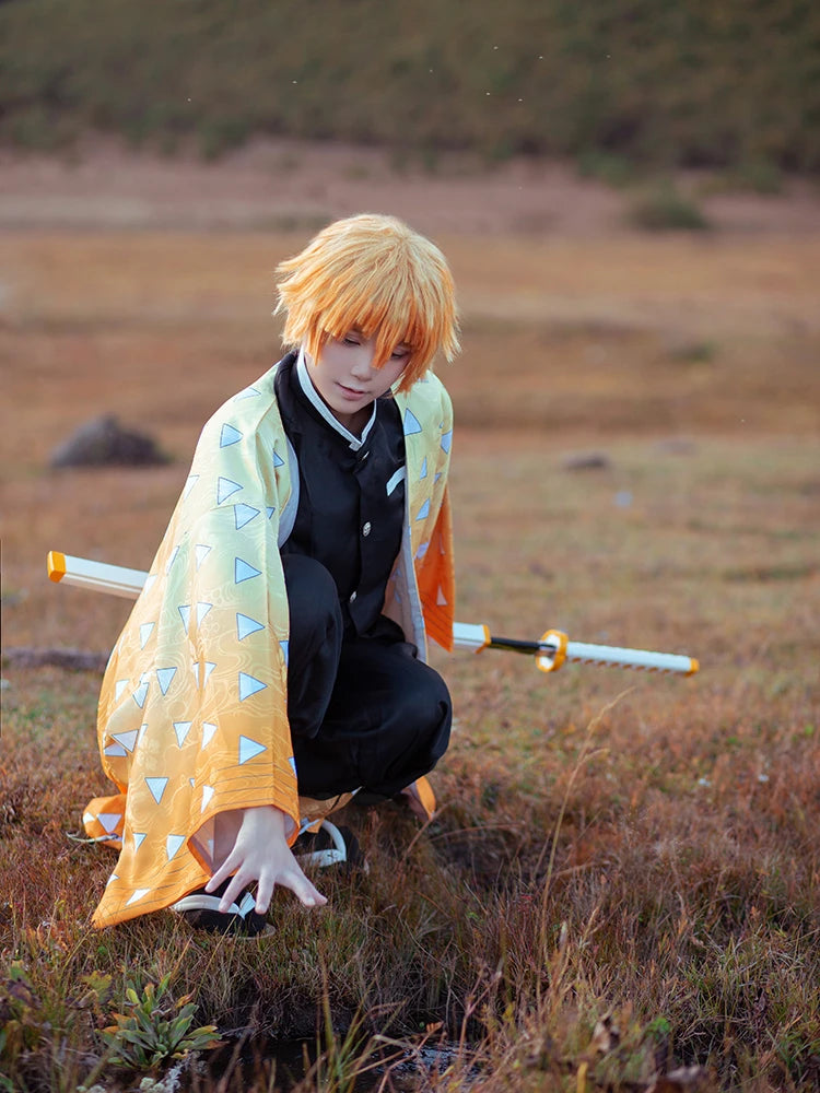 IN STOCK Agatsumaa Zenitsuu Cosplay Costume Anime DokiDoki-SR Men Uniform Costume Zenitsuu Cosplay Haori