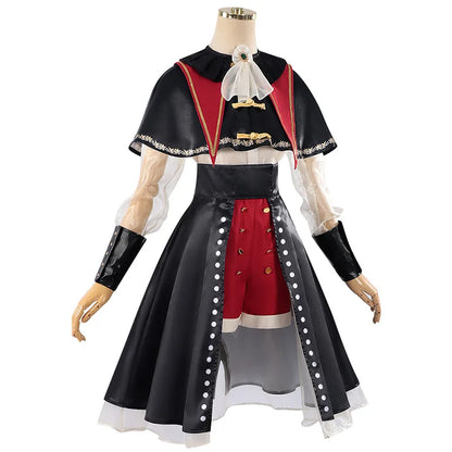 BanG Dream Wakaba Mutsumi Cosplay Costume Wig Red Dress Mortis Uniform Ave Mujica Mask Hat Earrings Halloween Party Women Props