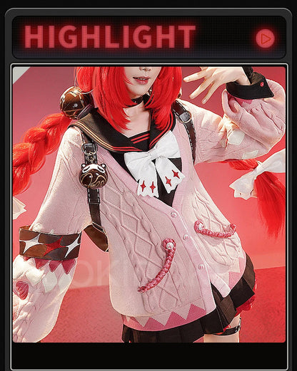 Ukinami Yuzuha Cosplay Costume Game Zenless Zone Zero DokiDoki-SR ZZZ Women Cute Pink Sweater Yuzuha Halloween Cosplay