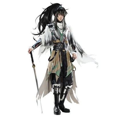 Qiuyuan Cosplay Costume Game Wuthering Waves DokiDoki-SR Men White Suits Wuthering Waves Qiuyuan Wig Cosplay Accessories
