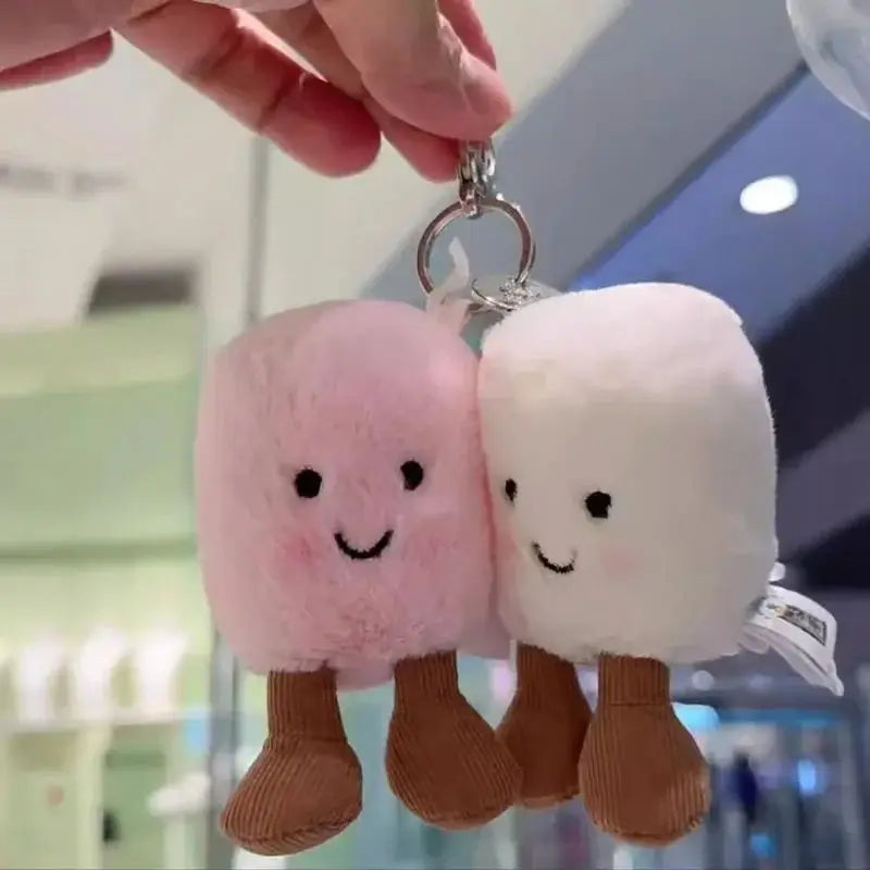 New Plush Cotton Candy Two Tone Cute Soft Two Tone Keychain Bag Pendant Plush Accessories Doll Car Pendant Holiday Gifts