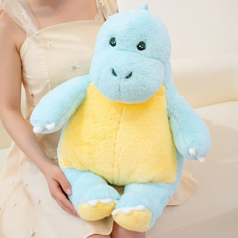 New Candy Sweet Color Cartoon Dino Plush Toy Pink Blue Dinosaur Soft Doll Large Sleep Hug Pillow Bedroom Home Decoration