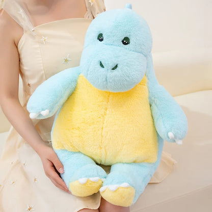 New Candy Sweet Color Cartoon Dino Plush Toy Pink Blue Dinosaur Soft Doll Large Sleep Hug Pillow Bedroom Home Decoration