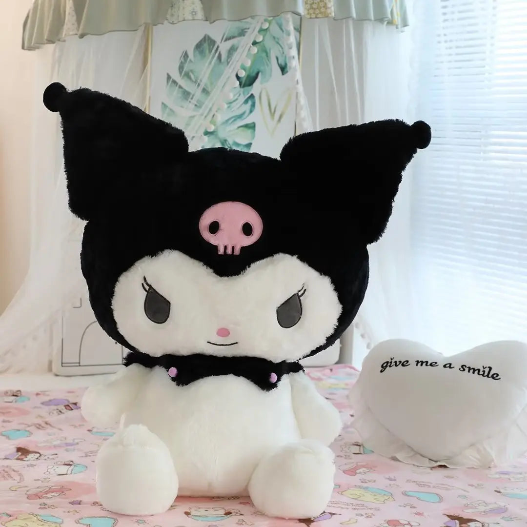 Big Size Sanrio Kuromi Series Plush Toys Kawaii Kuromi Stuffed Dolls Bedside Pillow Bay Window Large Cushion Gift For Kids