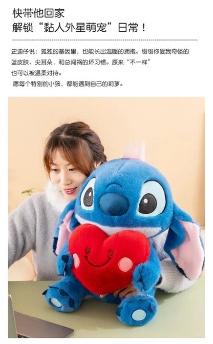 35/50/60cm Big Size Stitch Disney Anime Plush Stuffed Doll Cartoon Plush Doll Room Decoration Children's Pillow Holiday Gift