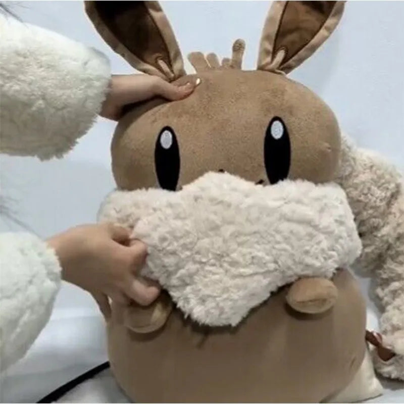 Pokemon Eevee Plush Backpack Large Capacity Kawaii Anime Cosplay Doll Cute Gift - bag