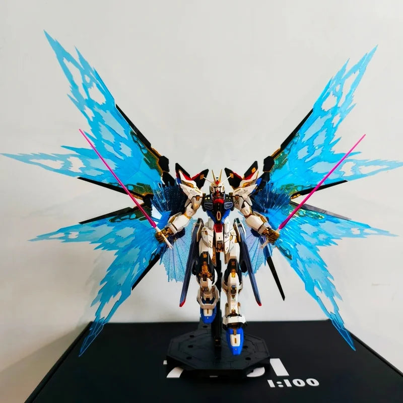 Changlong Model 7701 Mgex Zgmf-X20a Strike Freedom Plastic Skeleton Kit Anime Action Figure Robot Gift Toy - With Wings