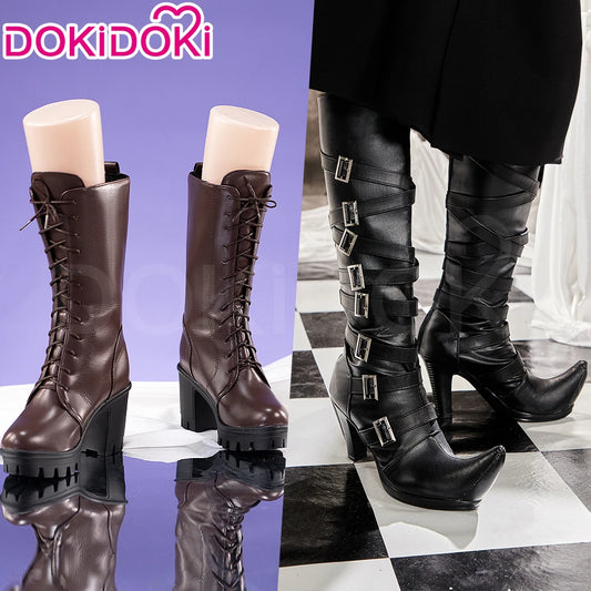 Ciel Phantomhive Andateika Cosplay Shoes Anime DokiDoki Men 9cm Heel Ciel Phantomhive Brown Cosplay Undertaker Halloween Boots