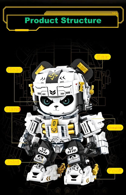 2025 New Model Mechanical Panda & Zodiac Building Blocks Gift Set - 12-in-1 Articulated Animal Toys for Birthday Christmas Gifts