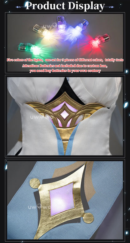 LAST BATCH UWOWO Traveler Lumine Cosplay Costume Game Genshin Impact Female Lumine Dress Full Set Oufits with Shinning Lights