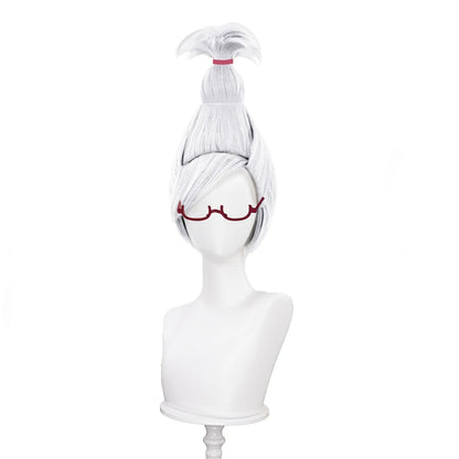 IN STOCK Seiko Ayase Wig Anime Dandadan Cosplay DokiDoki Halloween Grey Hair DAN DA DAN Seiko Glasses Ear Clips Patch Free Cap