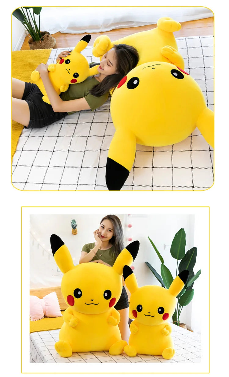 Pokemon Pikachu Plush Toys Anime Pokémon Large Plushie Dolls 40/100cm Cute Stuffed Pillow Pikachu Christmas Gifts for Childrens